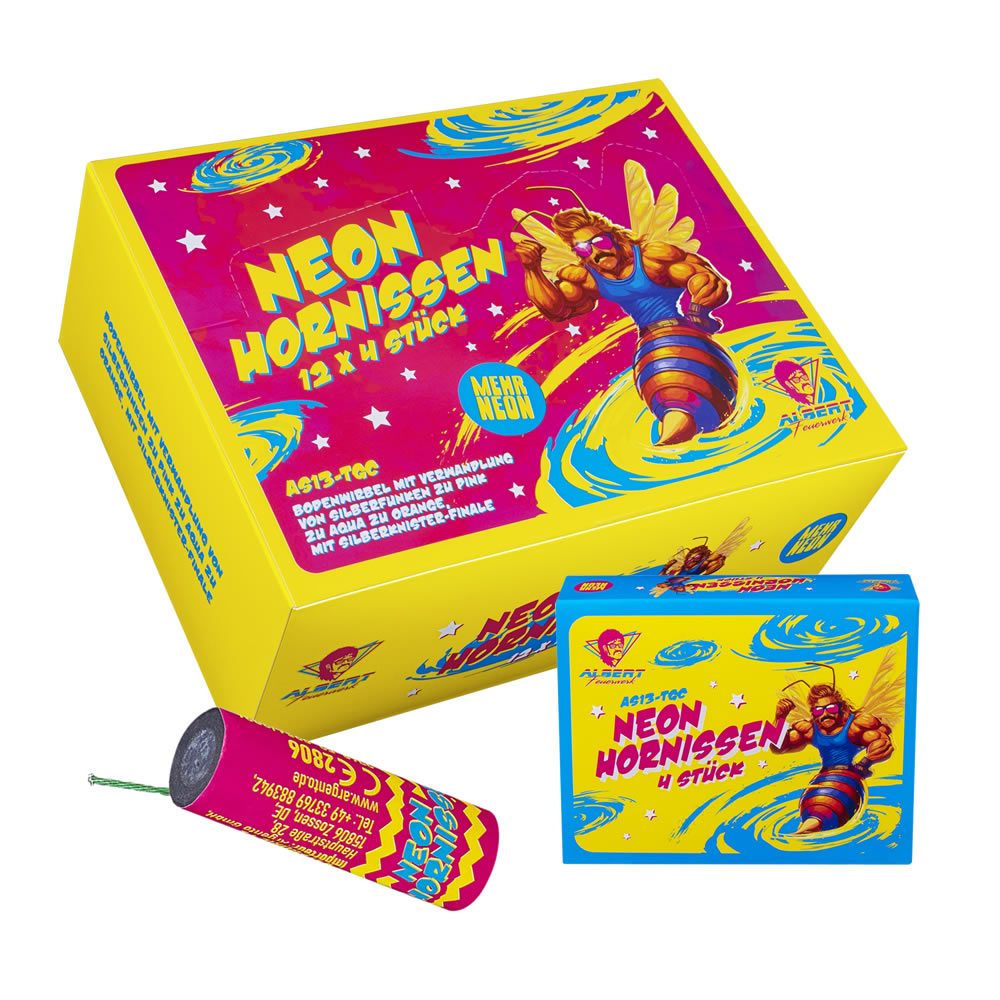 Albert Neon Hornissen Display (12x4 Stück)